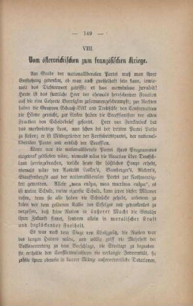 VIII. Vom österreichischen zum französischen Kriege