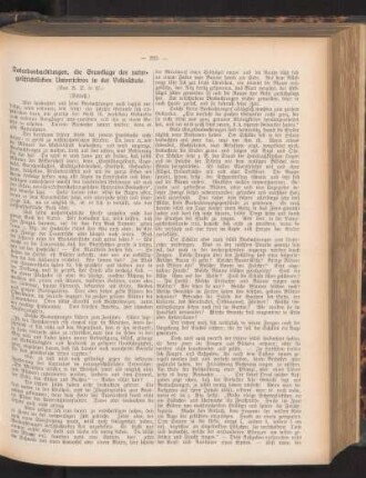 Naturbeobachtungen, die Grundlage des naturgeschichtlichen Unterrichtes in der Volksschule : (Schluß)
