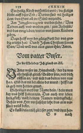 Vom vatter Unser.