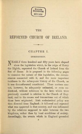 The reformed Church of Ireland : (1537 - 1886)
