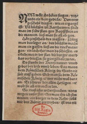 NVN wölt jhr hören singen/ yetz=||undt ein new gedicht/