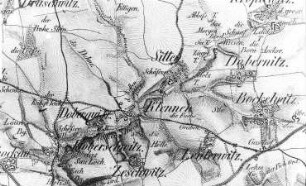 Bockelwitz-Doberquitz, Clennen und Sitten (Ortsteile). Oberreit, Sect. Oschatz, 1839/40