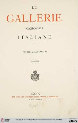 3: Le Gallerie nazionali italiane: notizie e documenti