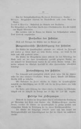 Bergmännische Beschäftigung der Schüler