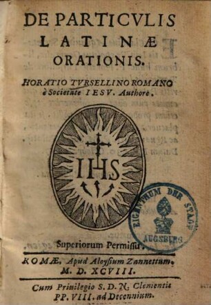 De particulis latinae orationis