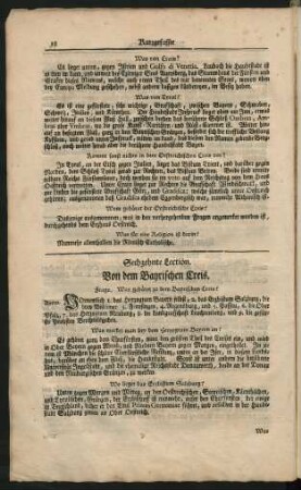 Sechzehnte Lection. Von dem Bayrischen Creis