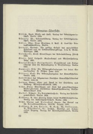 Literatur-Übersicht
