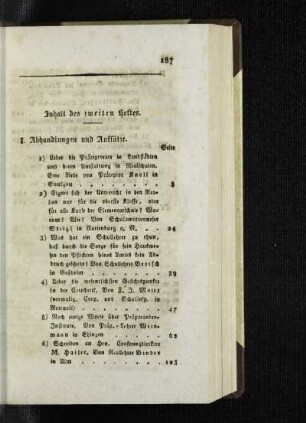 Inhalt des zweiten Heftes