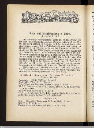 Ruhe- und Ausbildungszeit in Wilna