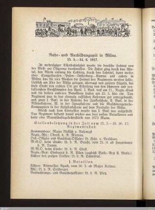 Ruhe- und Ausbildungszeit in Wilna