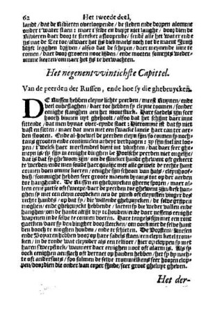 Het negenentvvintichste Capittel. Van de peerden der Russen, ende hoe sy die ghebruycken