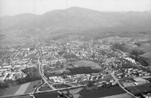 Müllheim: Stadtansichten, von Westen, mit Zubringer