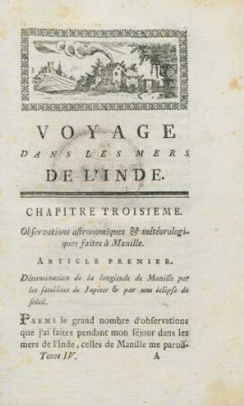 Chapitre troisieme. Observations astronomiques & météorologiques faites à Manille