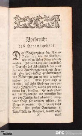 Vorbericht des Herausgebers.