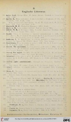 II. Englische Litteratur (Nr. 214 - 1233)