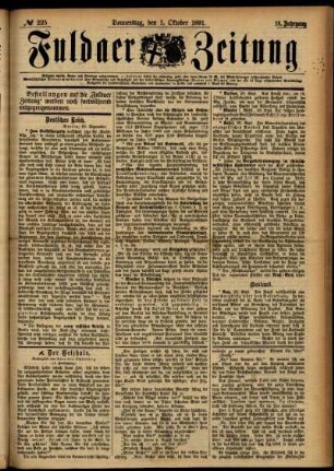 Ausgabe vom Donnerstag, den 01. Oktober 1891.
