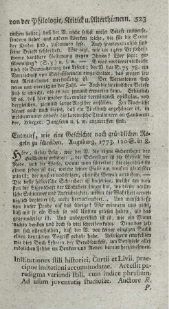 Institutiones stili historici, Curtii et Livii, praecipue imitationi accommodatae. Ed.V.auct.