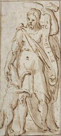 Johannes der Täufer mit Lamm und Schriftband