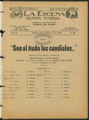 Son al ñudo los candiales... : sainete en tres cuadros