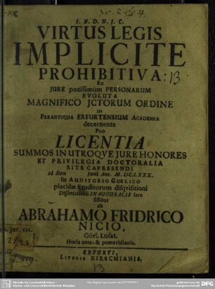 Virtus legis implicite prohibitiva : ex iure potissimum personarum