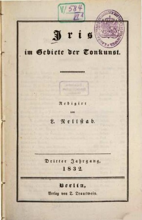 Iris im Gebiete der Tonkunst. 3. 1832