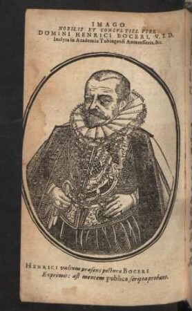 Imago. Nobilis et consultiss. viri. Domini Henrici Boceri, V. I. D.