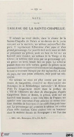 Note sur un tableau de la Sainte-Chapelle
