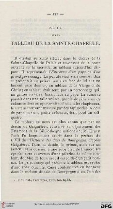 Note sur un tableau de la Sainte-Chapelle