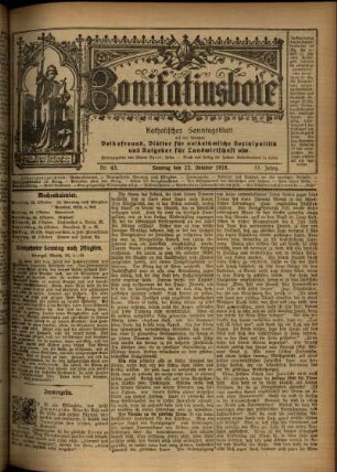 Erste Ausgabe vom Sonntag, den 22. Oktober 1916.