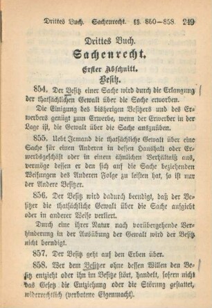 Drittes Buch. Sachenrecht