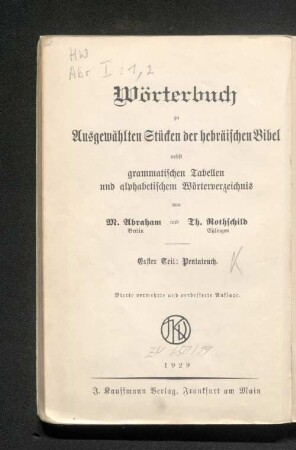 T.1., [2.]: Wörterbuch