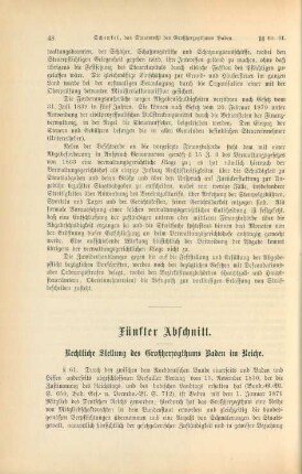 Fünfter Abschnitt. Rechtliche Stellung des Großherzogthums Baden im Reiche
