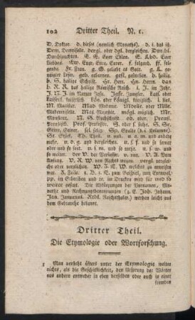 Dritter Theil. Die Etymologie oder Wortforschung