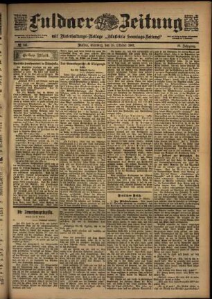 Erste Ausgabe vom Samstag, den 19. Oktober 1901.