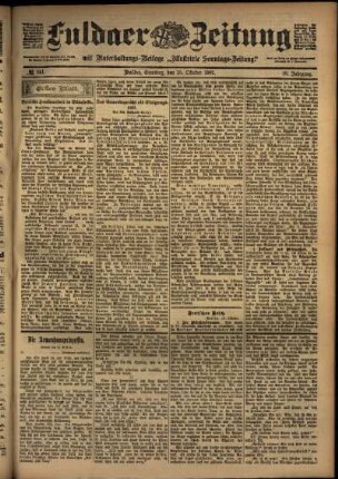 Erste Ausgabe vom Samstag, den 19. Oktober 1901.