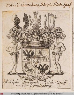 Wappen des Grafen Adolph Friedrich von der Schulenburg