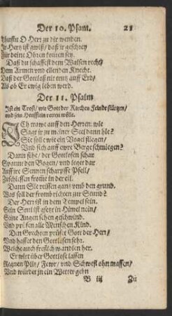 Der 11. Psalm - Der 20. Psalm