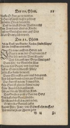 Der 11. Psalm - Der 20. Psalm