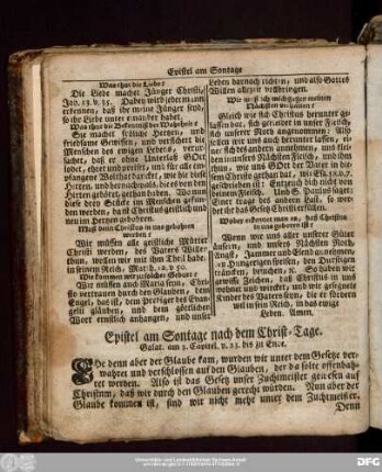 Epistel am Sontage nach dem Christ-Tage. Galat. am 3. Capitel. v. 23. bi szu Ende.