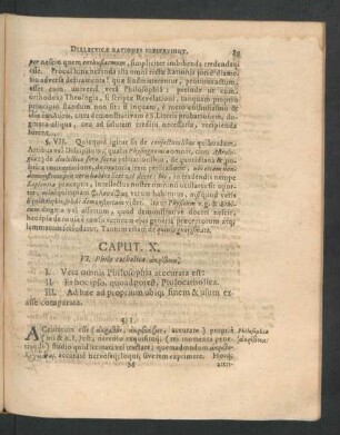 Caput X. VI. Philo catholica ...?