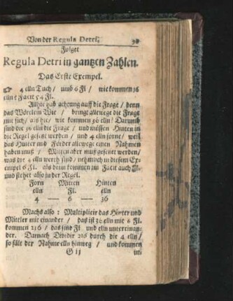 Regula Detri in gantzen Zahlen.