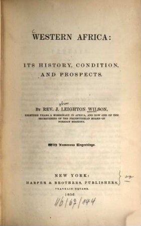 Western Africa: its history, condition and prospects : With numerous engravings