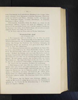 Wissenschaftlicher Abend vom 10. September 1899.