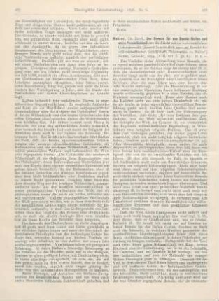 168-171 [Rezension] Melzer, Ernst, Der Beweis für das Dasein Gottes und seine Persönlichkeit mit Rücksicht auf die herkömmlichen Gottesbeweise