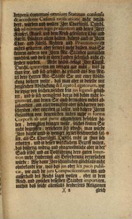 Chur-Pfältzische Resolution derer Augspurgischen Confessions-Verwandten Gesandtschafften zu Regenspurg Abschickung an den Chur-Pfältzischen Hof betreffend