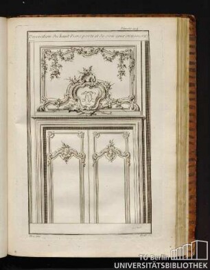 Planche 214. Decoration du haute d'une porte et de son couronnement.