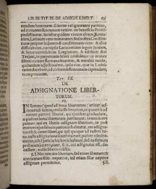Tit. IX. De Adsignatione Libertorum.