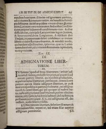Tit. IX. De Adsignatione Libertorum.
