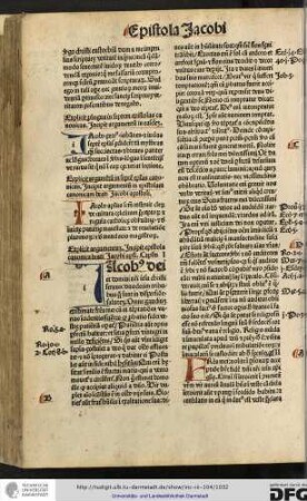 Incipit epistola canonica beati Jacobi apostoli. Capitulum I.