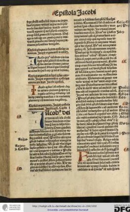 Incipit epistola canonica beati Jacobi apostoli. Capitulum I.